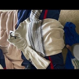 Cream hoodie w/ pattern